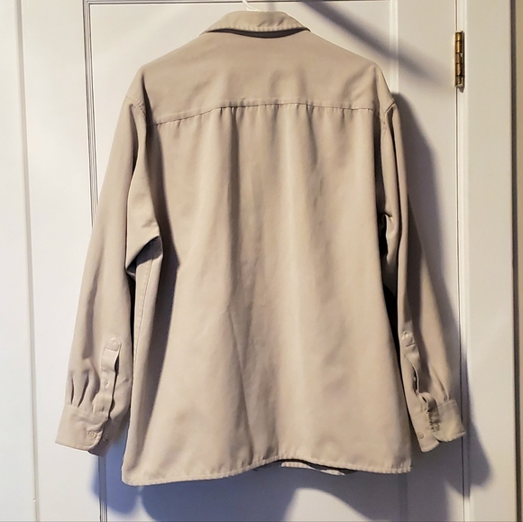 Vintage FIELDMASTER Large button up shirt white soft polyester feels like suede - Picture 2 of 5